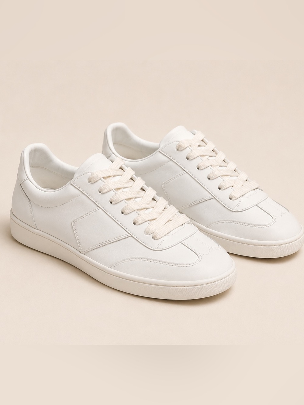 Stuart Weitzman 'Daryl' White Leather Sneakers Size 10.5